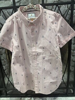 Cactus Pink Striped Short-Sleeve Button-Down Shirt